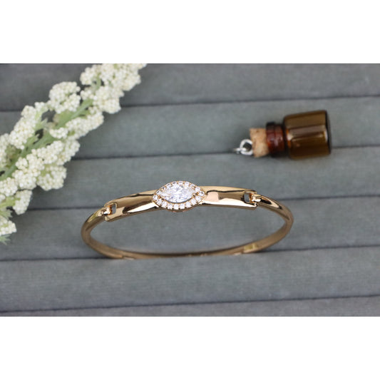 Rose Gold Bangle with Marquise CZ Centerpiece, XPBL0542 (2055-2)