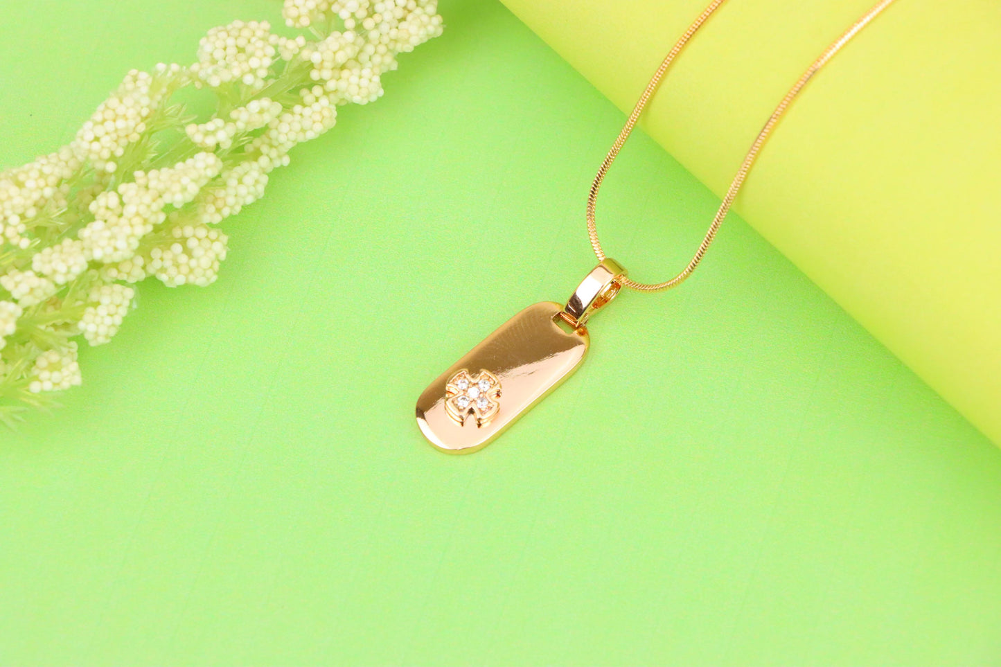 Rose Gold Bar Pendant with Mini Cross and Crystal Accents, XPPT1253 (2125-9)