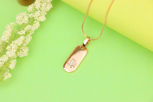 Rose Gold Bar Pendant with Mini Cross and Crystal Accents, XPPT1253 (2125-9)