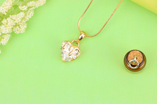 Heart Drip White Pendant in Gold Finish Stylish Jewelry, XPPT1696 (2150-5)