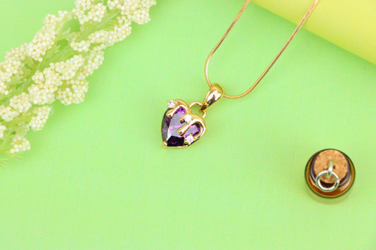 Heart Drip Purple Pendant with Gold Plating Glam Charm, XPPT1700 (2150-5)