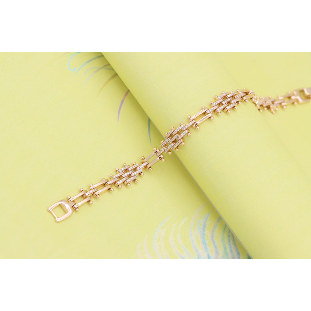 Elegant Rose Gold Bracelet with Intricate Crystal Detailing, XPBL0940 (2094-9)