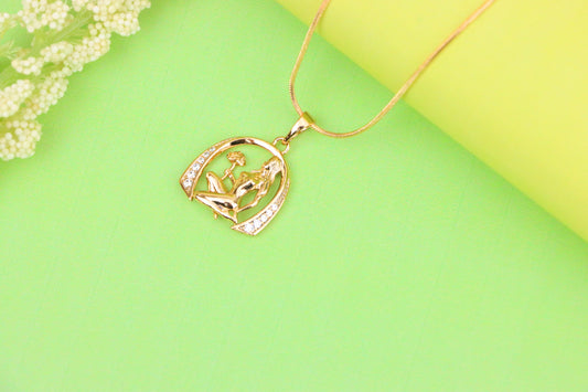 Zodiac-Inspired Rose Gold Pendant with Elegant Female Figure, XPPT1260 (2126-6)