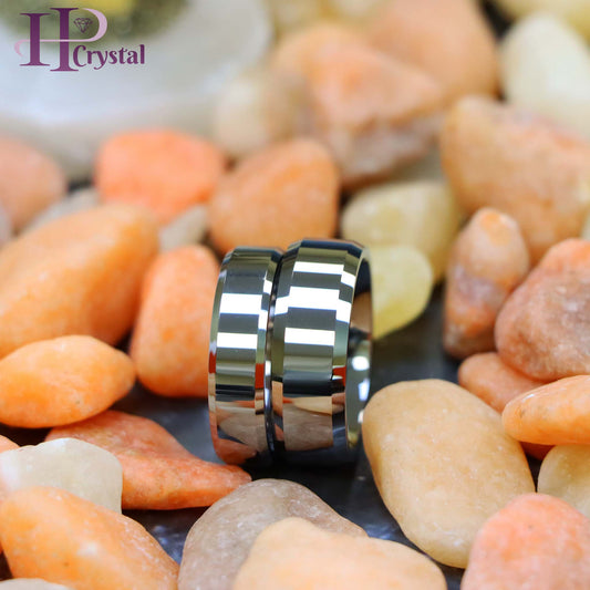 High Polish & Beveled Edge Tungsten Ring