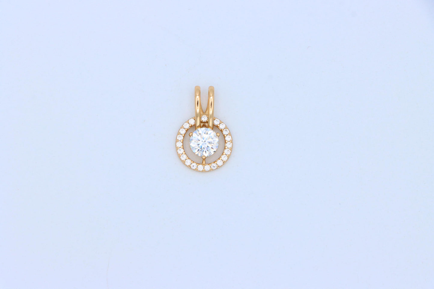 Brilliant White Center Stone Pendant with Elegant Crystal Halo Design, XPPT1709 (2150-7)