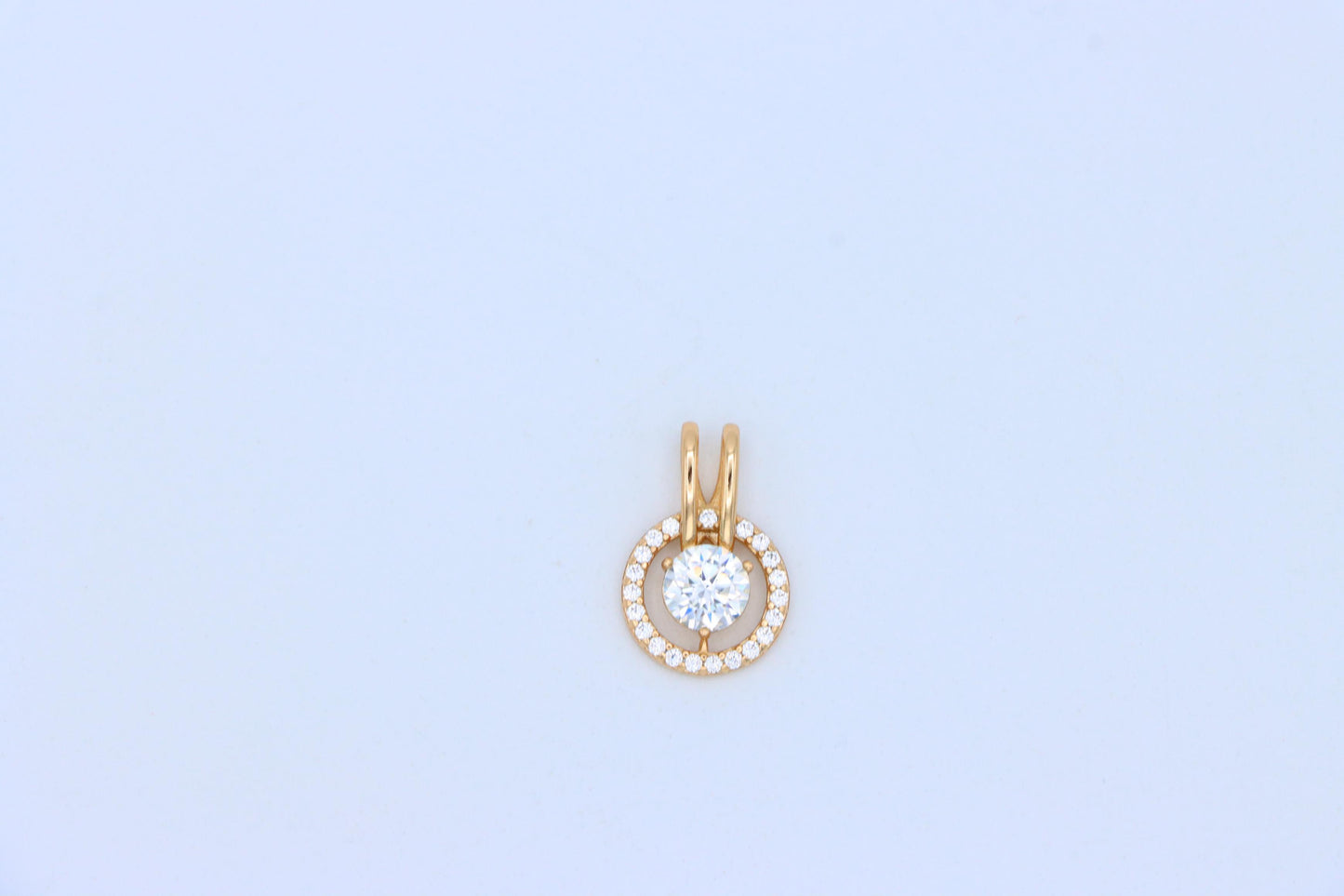 Brilliant White Center Stone Pendant with Elegant Crystal Halo Design, XPPT1709 (2150-7)