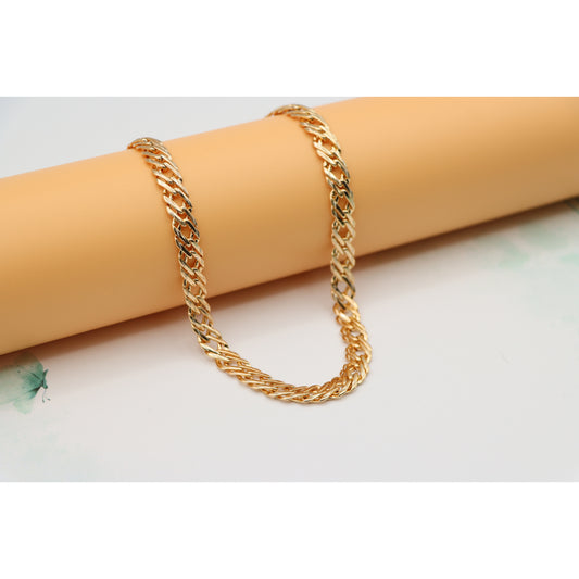 Textured Rose Gold Cuban Chain Necklace Bold Shine, XPNL0127 (2013-7)