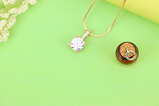 Elegant White Solitaire Pendant with Sparkling Bail Accent, XPPT1715 (2150-8)