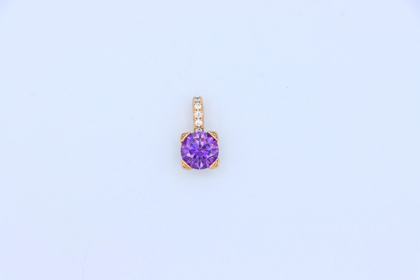 Chic Purple Round Pendant with Gold Plated Accent Bail – Elegant Finish, XPPT1718 (2150-8)