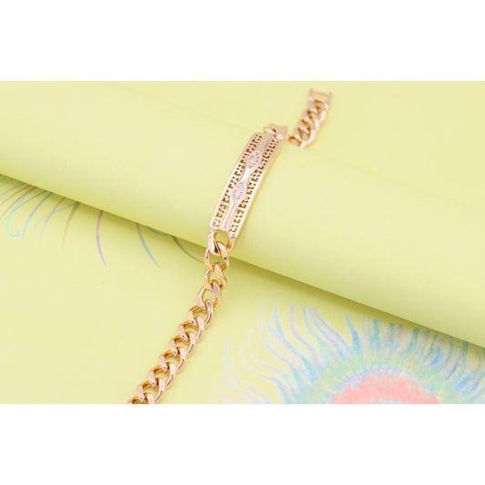 Elegant Rose Gold Link Bracelet with Sparkling Dual Marquise Design, XPBL0955 (2096-4)