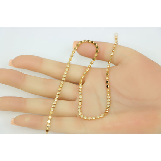 Flat Disc Rose Gold Necklace Chic Reflective Shine, XPNL0136 (2014-6)