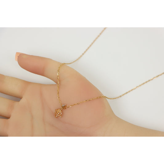 Delicate Rose Gold Plated Necklace with Umbrella Charm, XPNL0147 (2015-7)