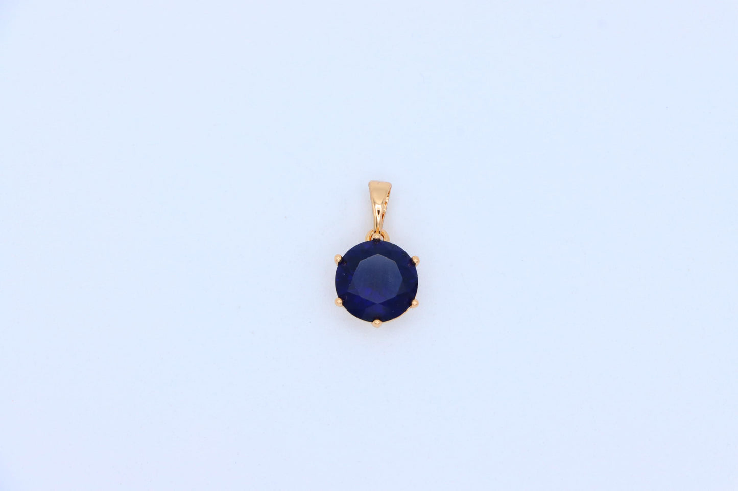 Elegant Rose Gold Round Blue Stone Pendant for Women, XPPT1747 (2151-9)
