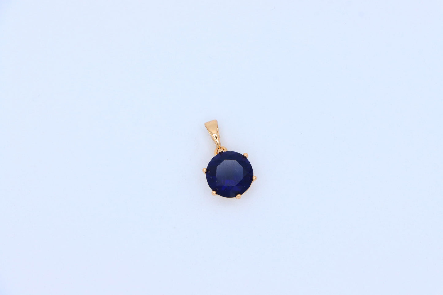 Elegant Rose Gold Round Blue Stone Pendant for Women, XPPT1747 (2151-9)