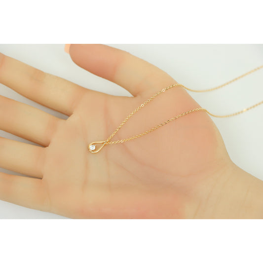 Elegant Rose Gold Plated Teardrop Necklace with Crystal, XPNL0151 (2016-1)