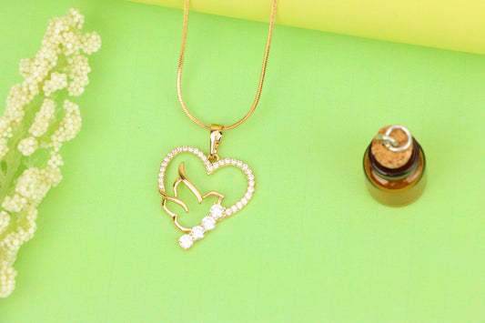 Heart Dove Rose Gold Pendant with Sparkling Stone Detailing, XPPT1295 (2130-1)