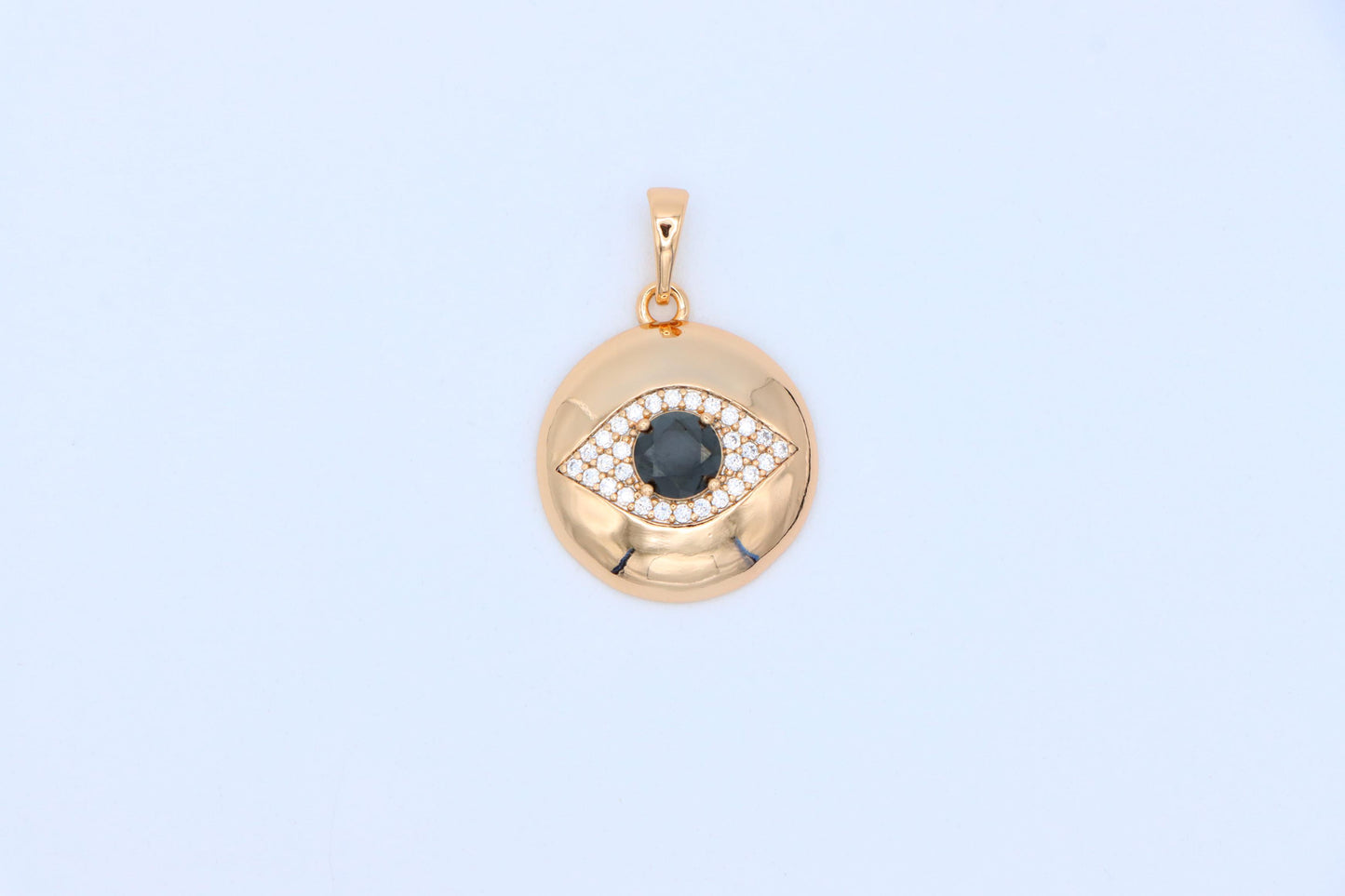 Round Evil Eye Rose Gold Pendant with Black Center, XPPT1299 (2130-5)