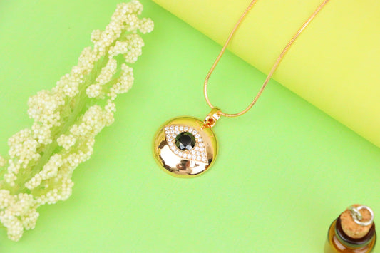 Round Evil Eye Rose Gold Pendant with Black Center, XPPT1299 (2130-5)