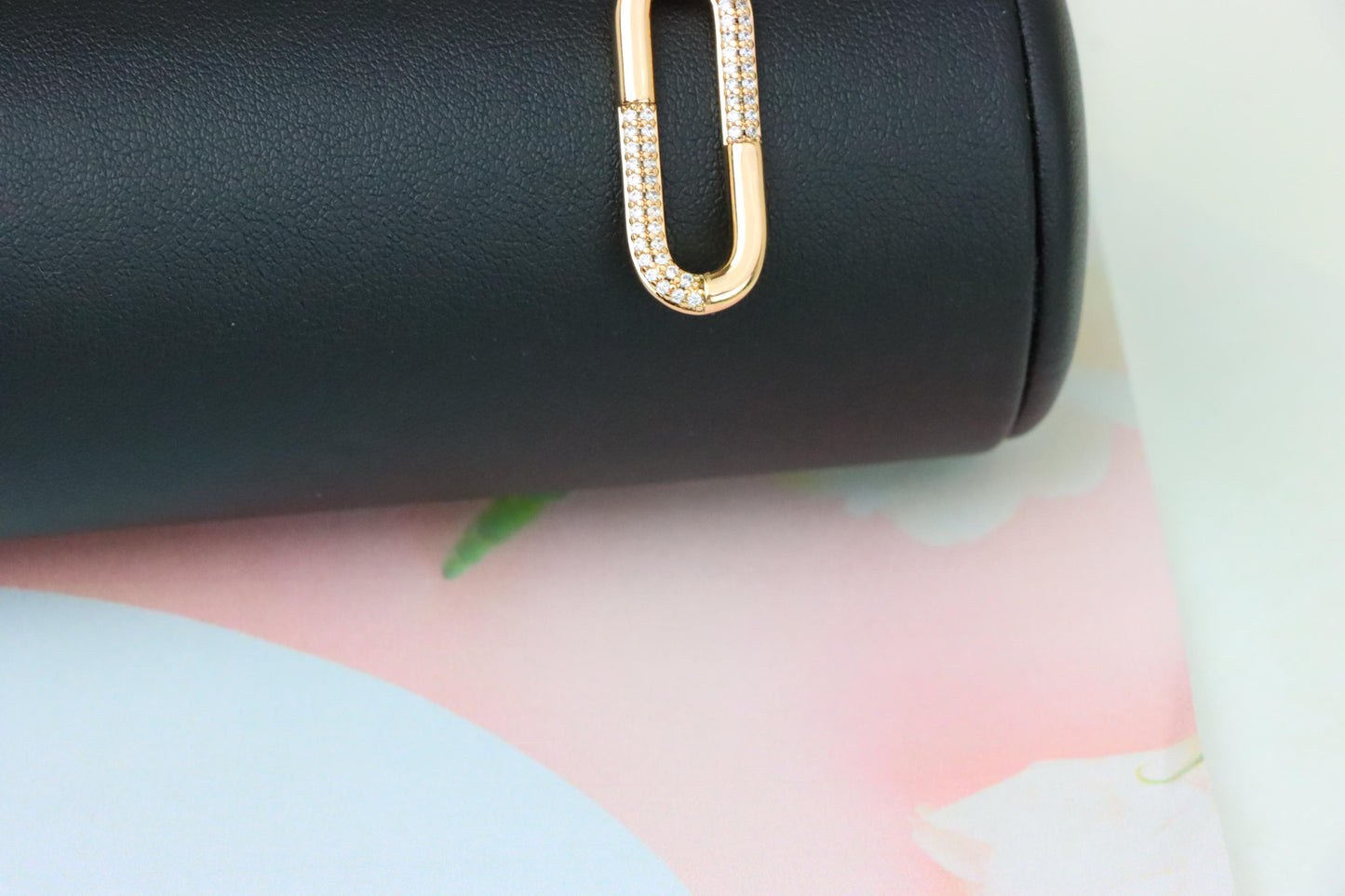 Oval Link Style Rose Gold Pendant with Crystal Accents, XPPT1300 (2130-6)