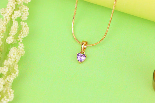 Elegant Heart-Shaped Purple Pendant in Gold, XPPT1304 (2130-8)