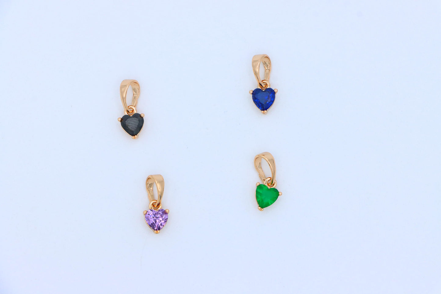 Charming Heart-Shaped Blue Pendant in Gold, XPPT1305 (2130-8)