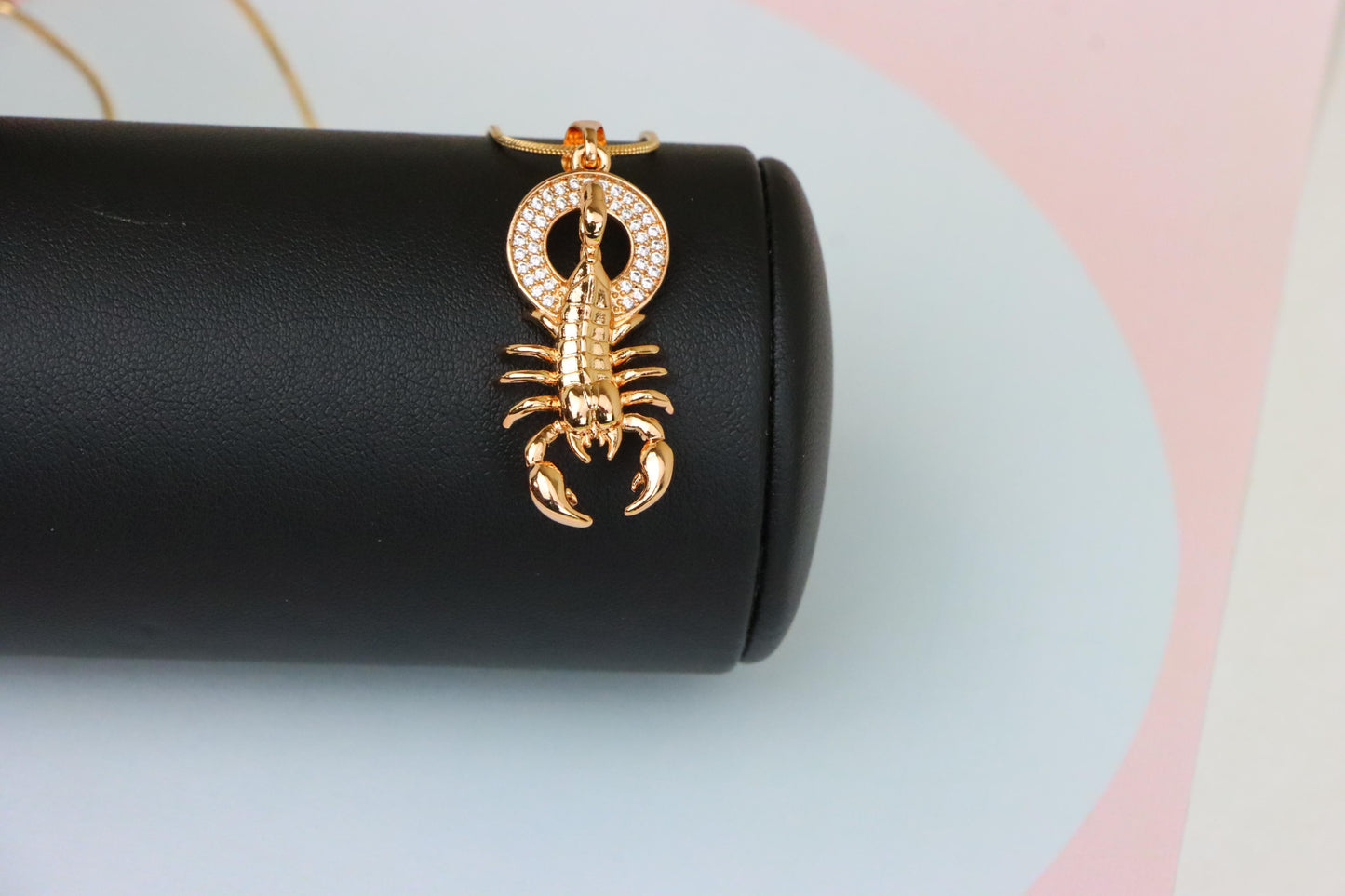 Rose Gold Scorpion Pendant in Gold Plated Brass – Zodiac Statement Charm, XPPT1759 (2152-4)