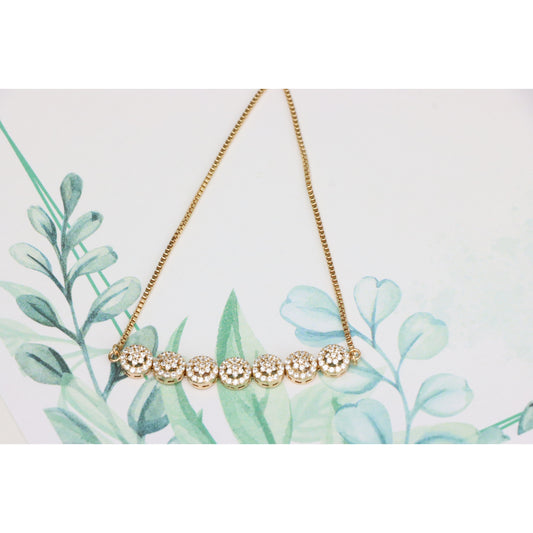 Elegant Rose Gold A-Bracelet with Sparkling Round Diamond Accents, XPAB0613 (2062-2)