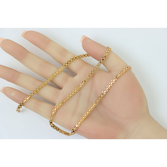 Classic Rose Gold Flat Link Chain Necklace for Everyday Elegance, XPNL0166 (2017-6)