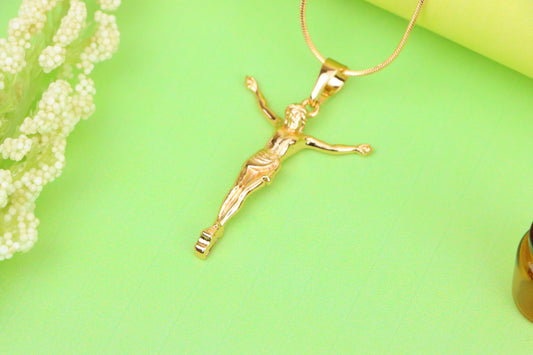 Gold Plated Crucifix Rose Gold Pendant, XPPT1309 (2131-2)