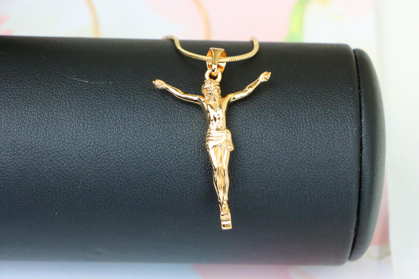 Gold Plated Crucifix Rose Gold Pendant, XPPT1309 (2131-2)