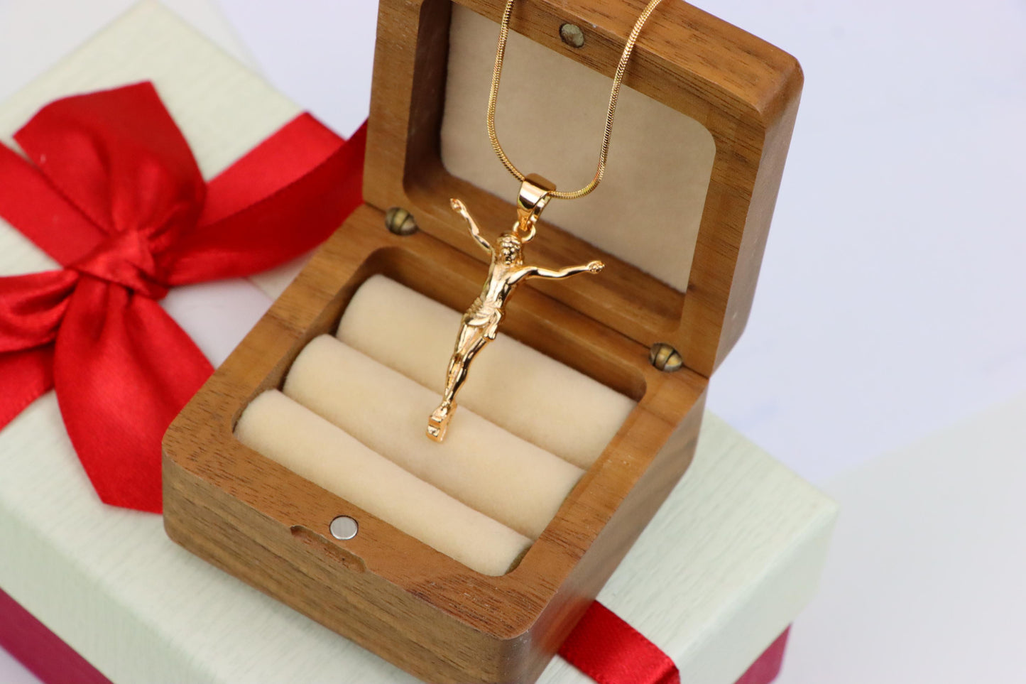 Gold Plated Crucifix Rose Gold Pendant, XPPT1309 (2131-2)