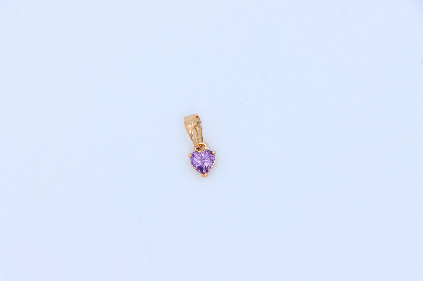 Dainty Heart Light Purple Pendant in Rose Gold, XPPT1320 (2132-2)