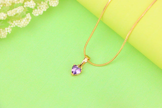 Dainty Heart Light Purple Pendant in Rose Gold, XPPT1320 (2132-2)