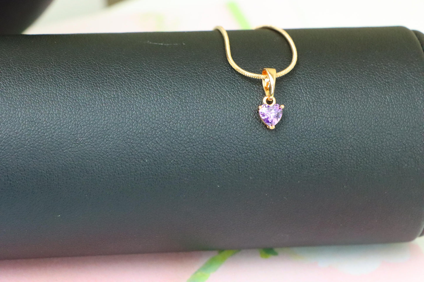 Dainty Heart Light Purple Pendant in Rose Gold, XPPT1320 (2132-2)