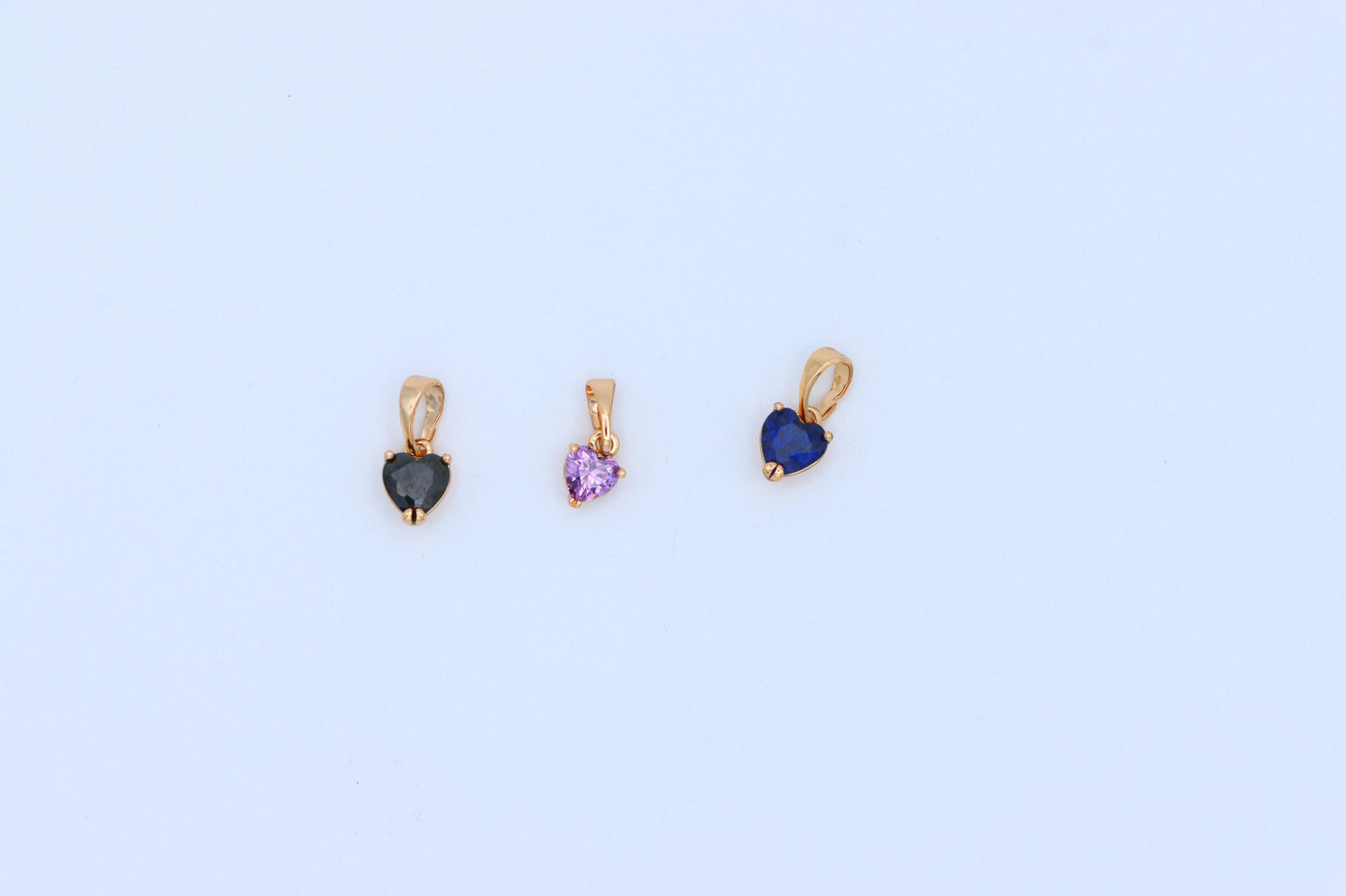 Heart-Shaped Dark Blue Pendant with Rose Gold Finish, XPPT1321 (2132-2)
