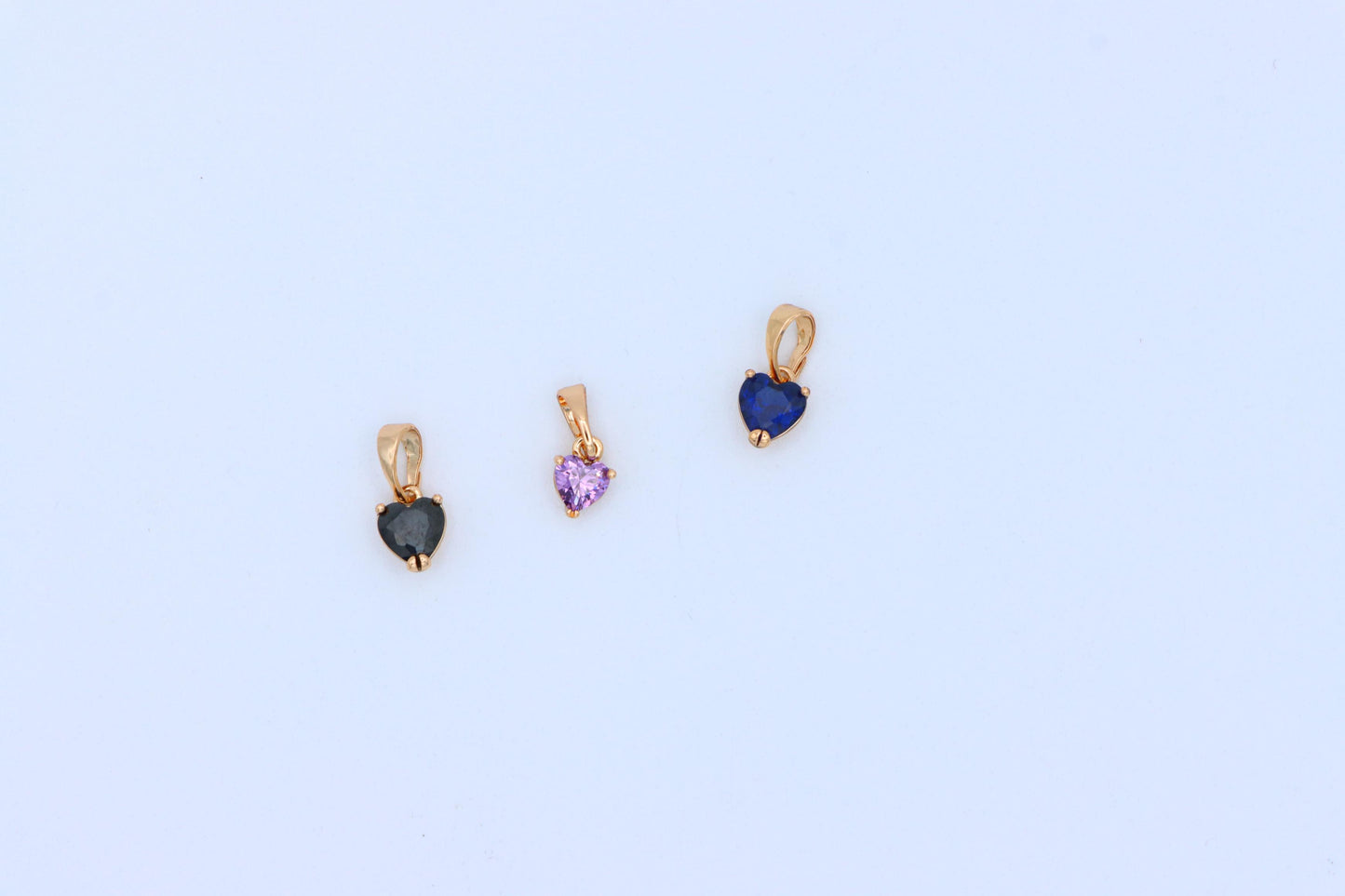 Heart-Shaped Dark Blue Pendant with Rose Gold Finish, XPPT1321 (2132-2)