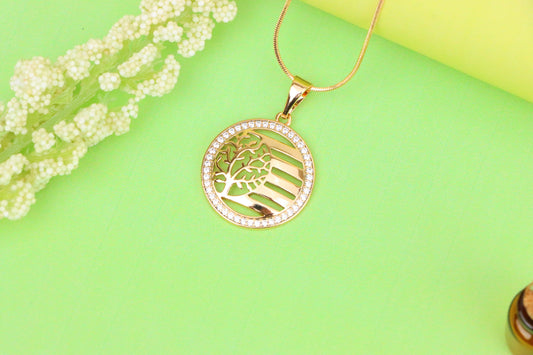 Tree of Life Circle Pendant in Rose Gold, XPPT1322 (2132-3)