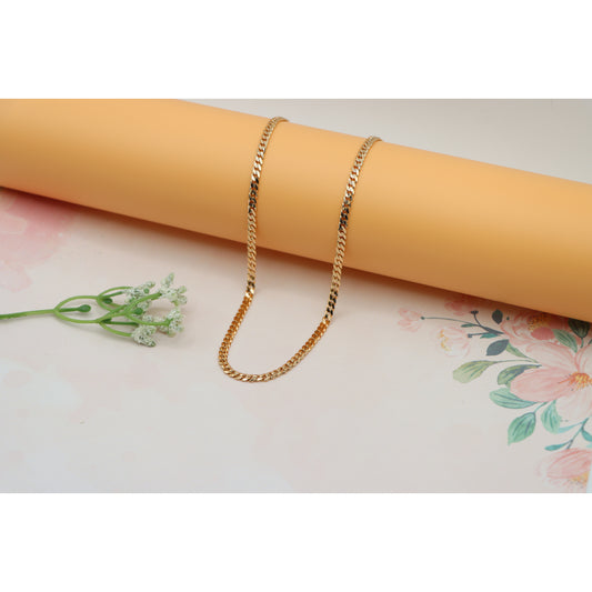Elegant Flat Link Rose Gold Necklace Gold Plated Brass, XPNL0178 (2018-8)