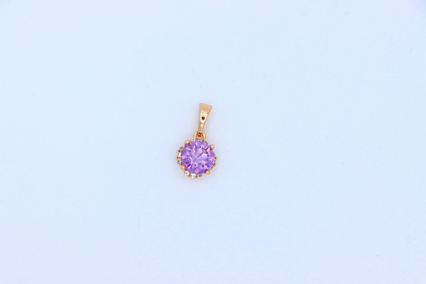 Round Purple Gem Pendant in Rose Gold, XPPT1323 (2132-4)