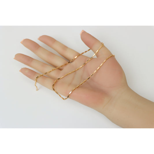 Chunky Rectangle Chain Rose Gold Necklace, XPNL0181 (2019-1)