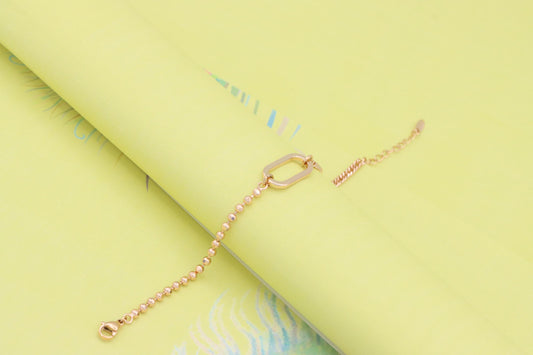 Rose Gold Chain Bracelet with Oval Link Center, Elegant Finish, XPBL0996 (2100-5)