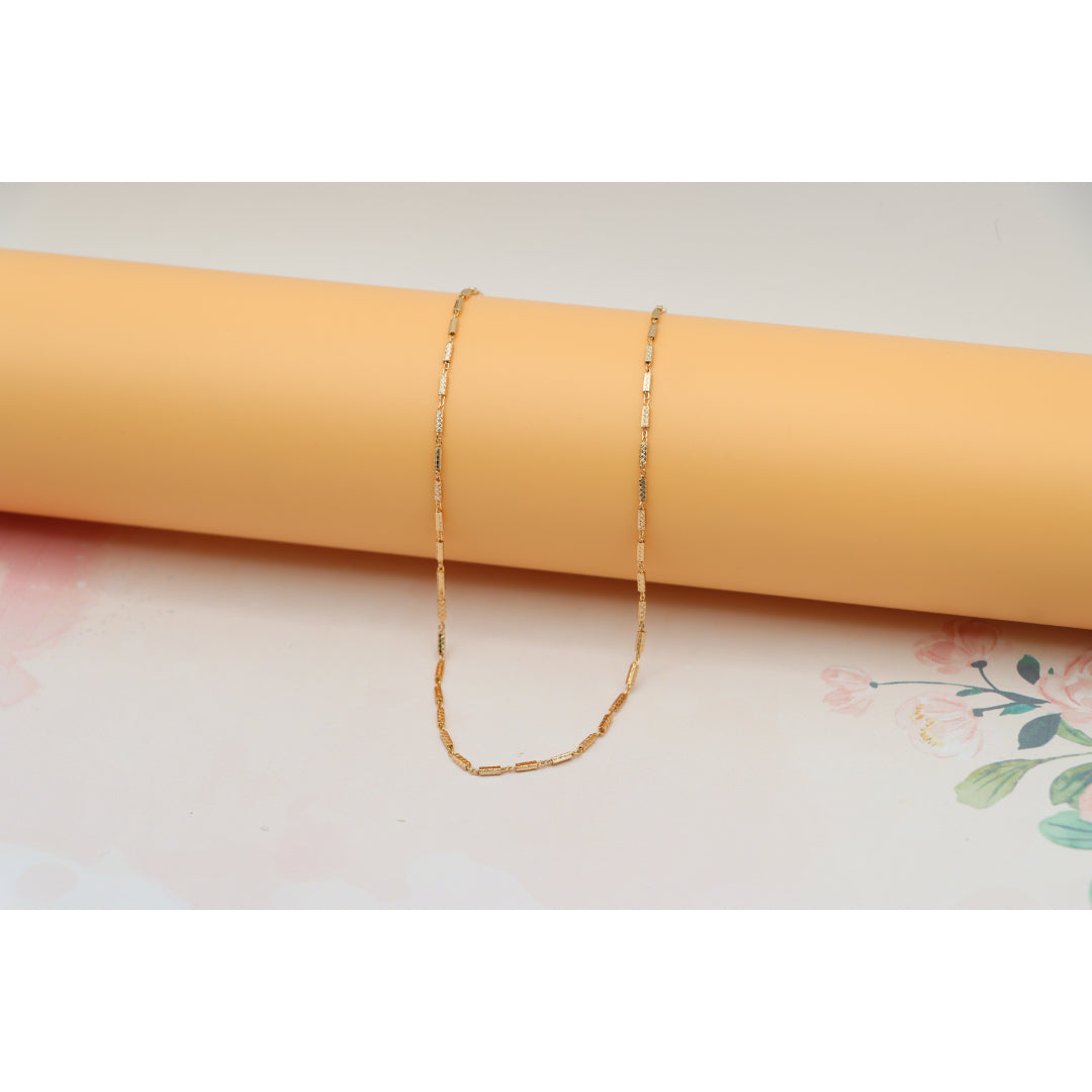 Textured Rose Gold Chain Necklace, Elegant Shine, XPNL0182 (2019-2)