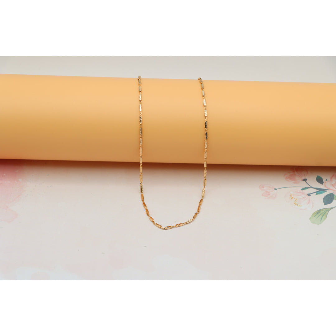 Textured Rose Gold Chain Necklace, Elegant Shine, XPNL0182 (2019-2)