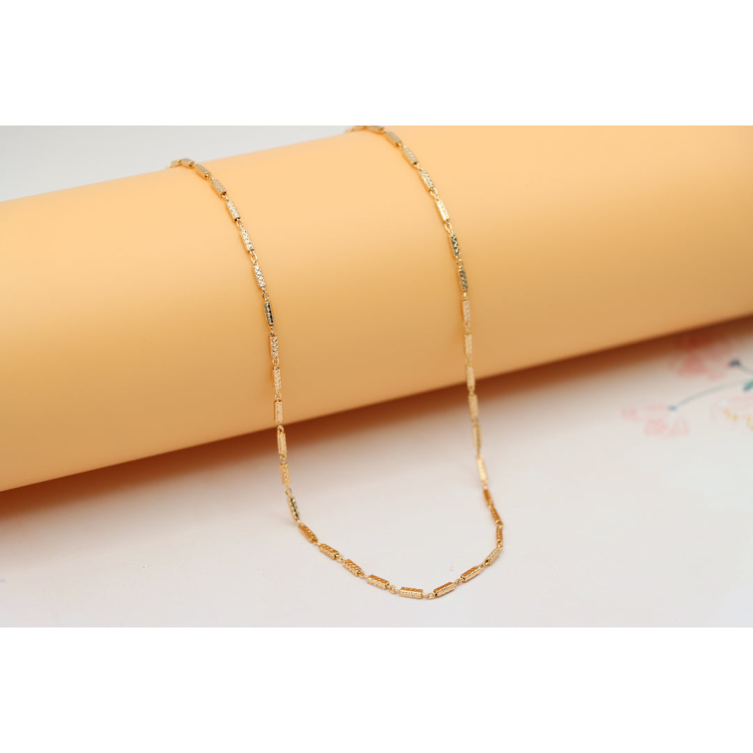 Textured Rose Gold Chain Necklace, Elegant Shine, XPNL0182 (2019-2)
