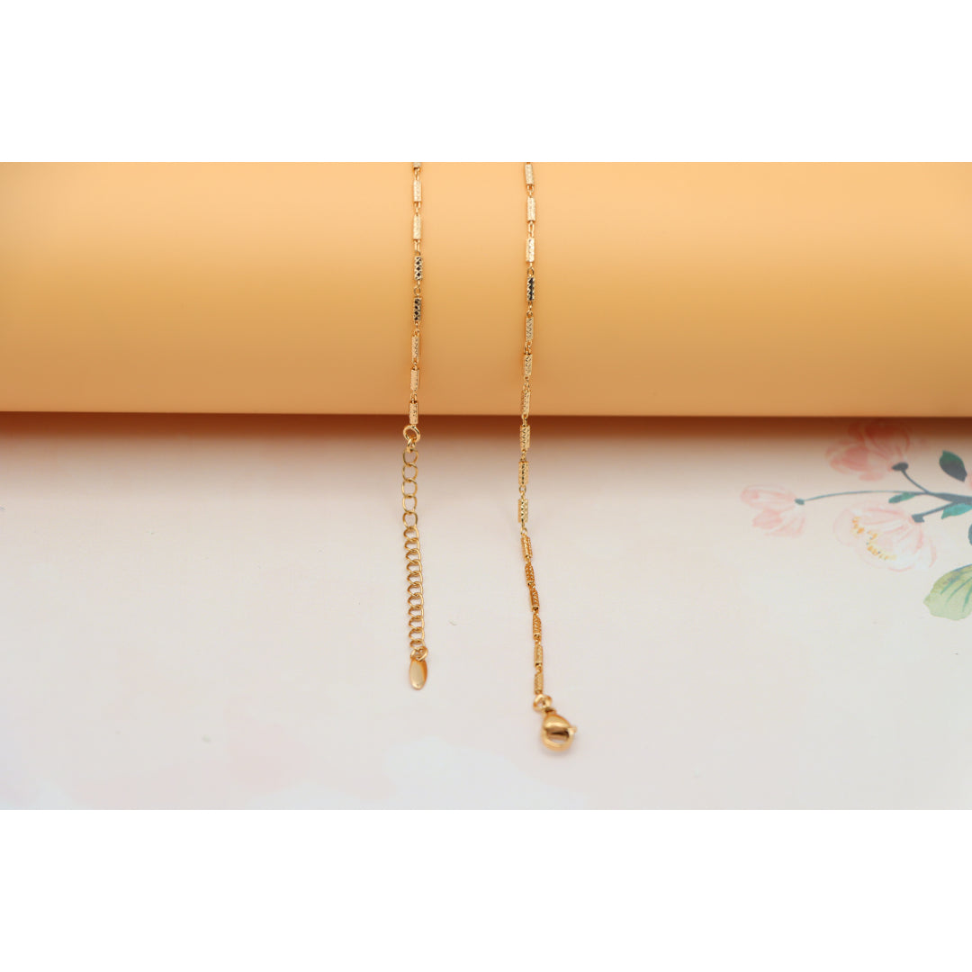 Textured Rose Gold Chain Necklace, Elegant Shine, XPNL0182 (2019-2)