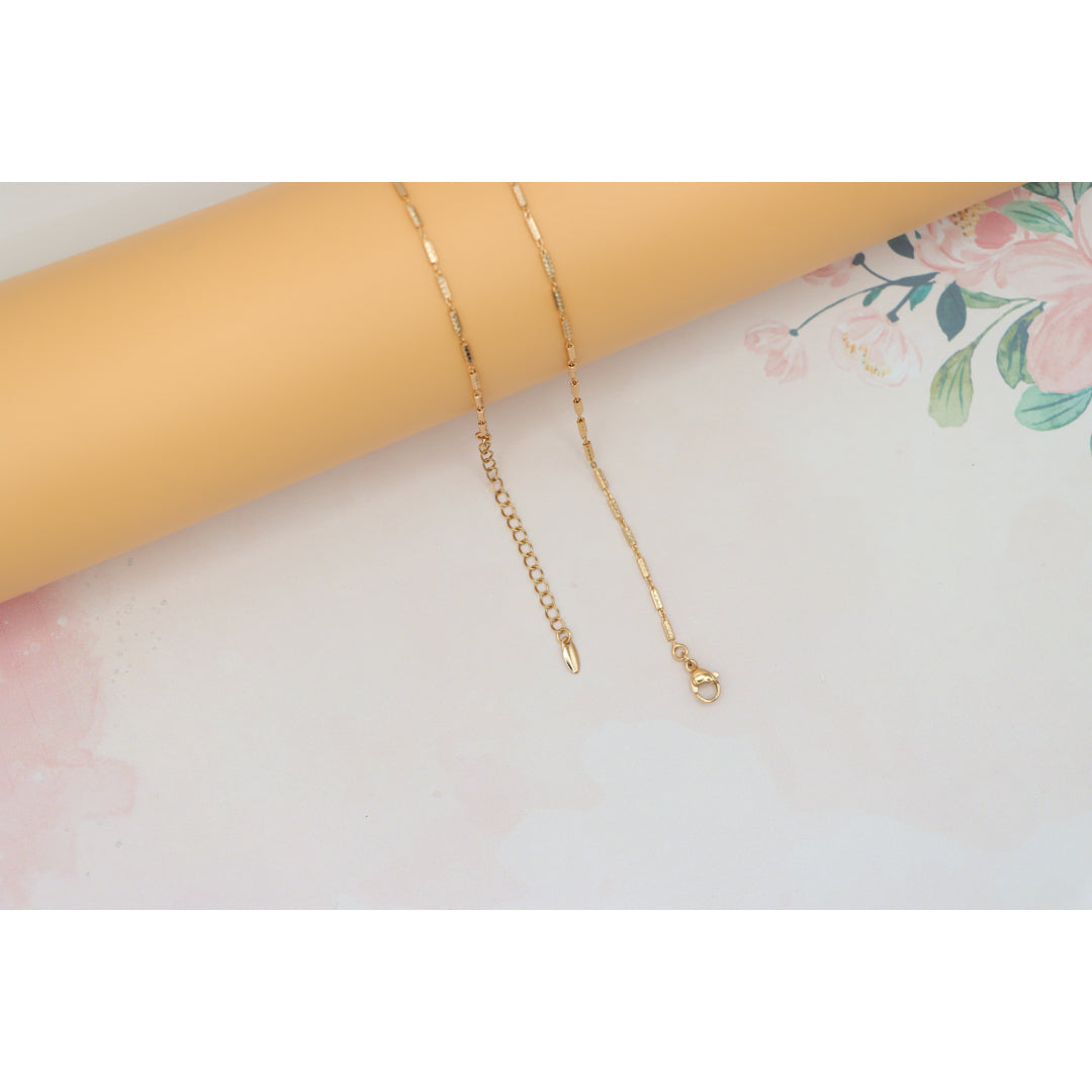 Textured Rose Gold Chain Necklace, Elegant Shine, XPNL0182 (2019-2)