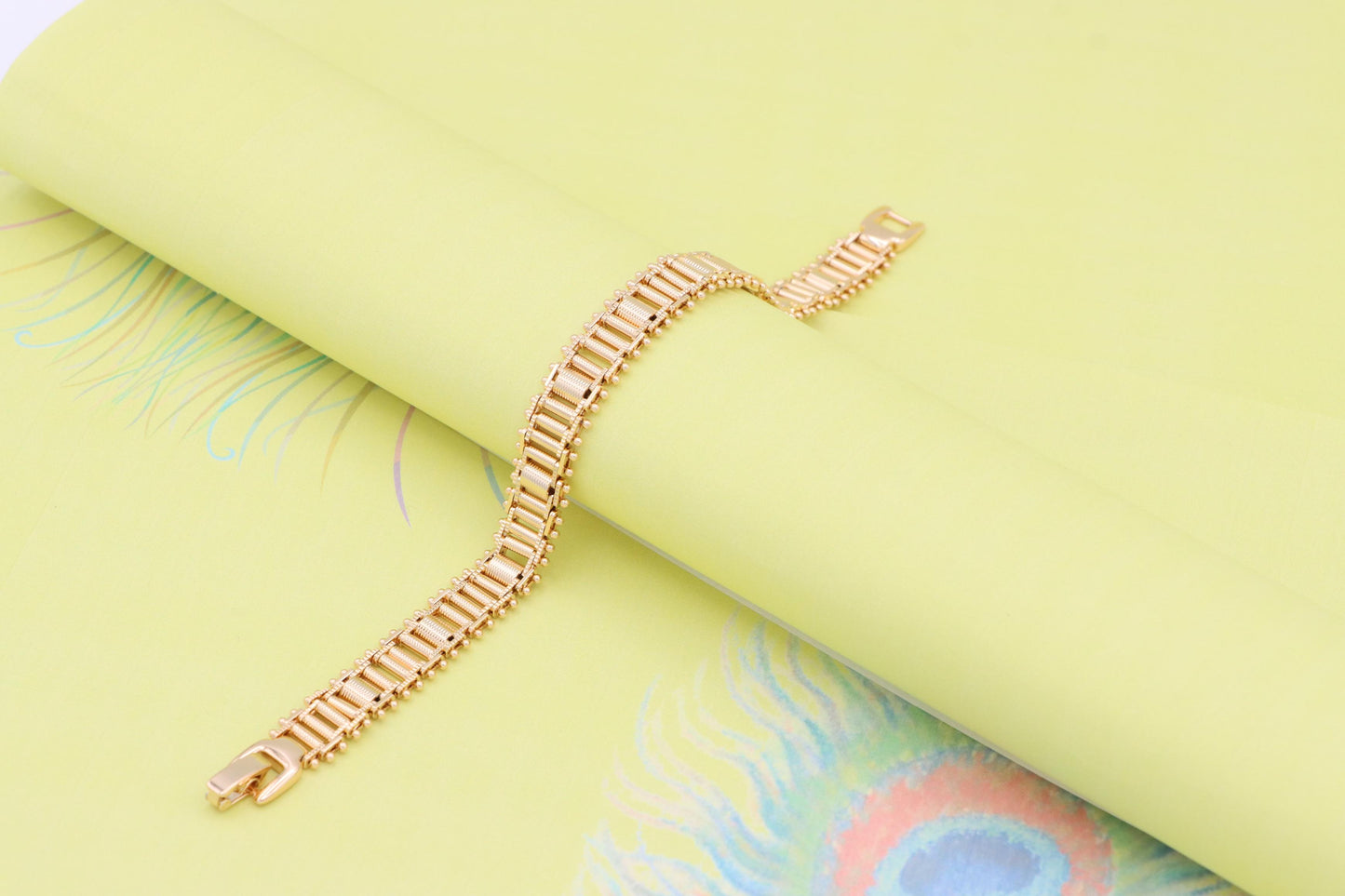 Bold Textured Rose Gold Bracelet in Brass, XPBL1000 (2100-9)