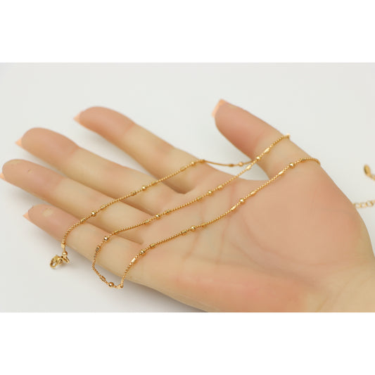 Delicate Rose Gold Necklace with Beads, XPNL0186 (2019-6)