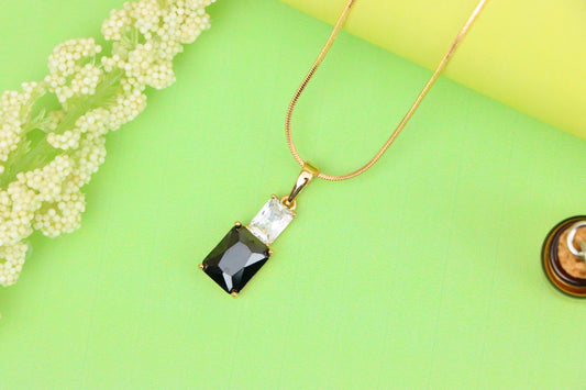 Classic Black Pendant in Gold Plated Finish – Timeless Everyday Charm, XPPT1806 (2153-3)
