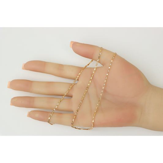 Rose Gold Flat Link Necklace in 18K Gold Plated Brass , XPNL0196 (2020-6)